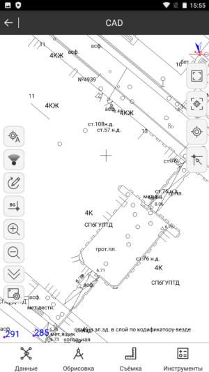 Разбивка по чертежу в ПО SurPad 4.2